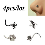 Copper Nose Stud Piercing Set Stainless Steel Nariz Rings 20G