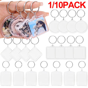 DIY Acrylic Insert Keychains Blank Custom Photos Keyring Holder