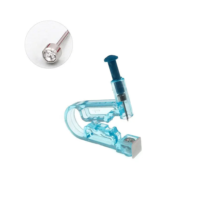 Disposable Safety Ear Piercing Gun Kit with Studs Nose Clip Body Jewelry