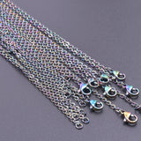 Stainless Steel Chains 40+5cm Rainbow Necklace Choker