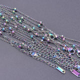 Stainless Steel Chains 40+5cm Rainbow Necklace Choker