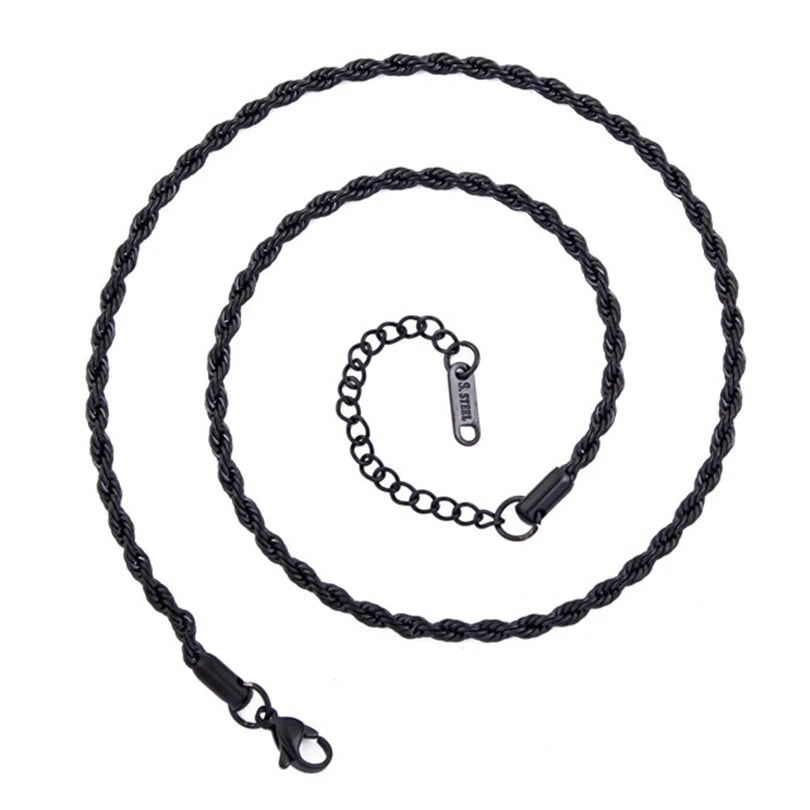 3mm Twisted Singapore Chain Stainless Steel Necklace for Men Women