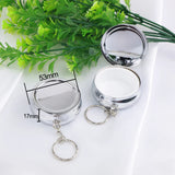 Metal Pill Box Keychain Case Portable Organizer DIY Jewelry Finding
