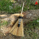 Mini Witch Broom - Dust Removal Broom Wicca Celtic Pentagram Raw Crystal