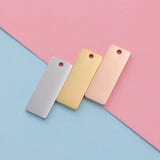 Rectangle Charm Mirror Polish Stainless Steel DIY Blank Stamping Tag