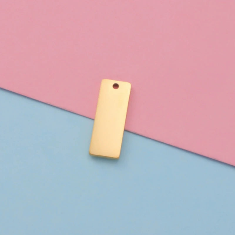 Rectangle Charm Mirror Polish Stainless Steel DIY Blank Stamping Tag