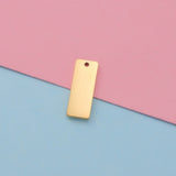 Rectangle Charm Mirror Polish Stainless Steel DIY Blank Stamping Tag
