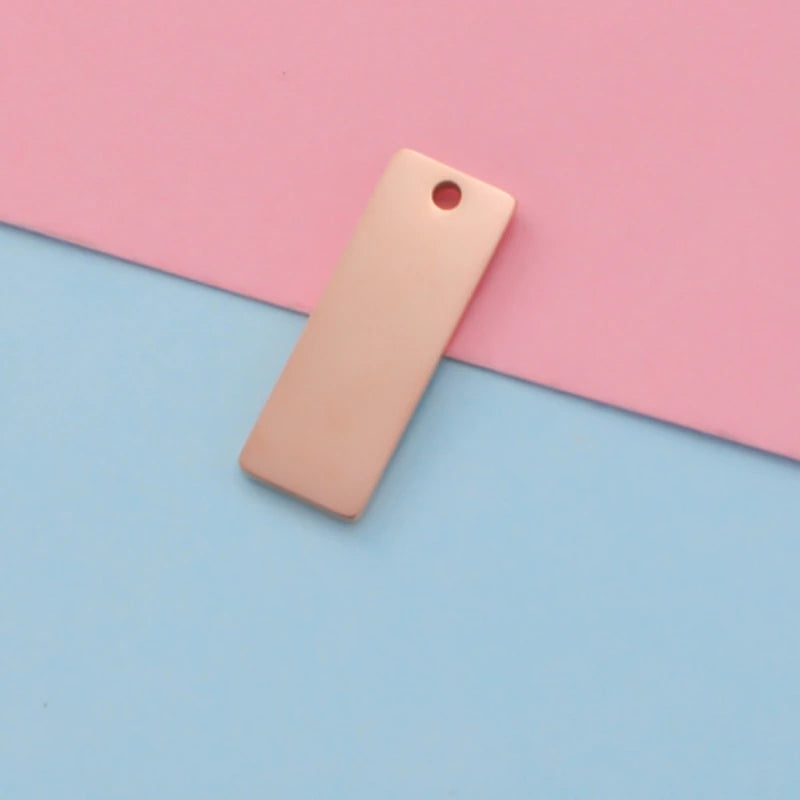 Rectangle Charm Mirror Polish Stainless Steel DIY Blank Stamping Tag