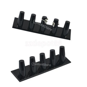 Acrylic Finger Ring Display Jewelry Holder Stand Showcase