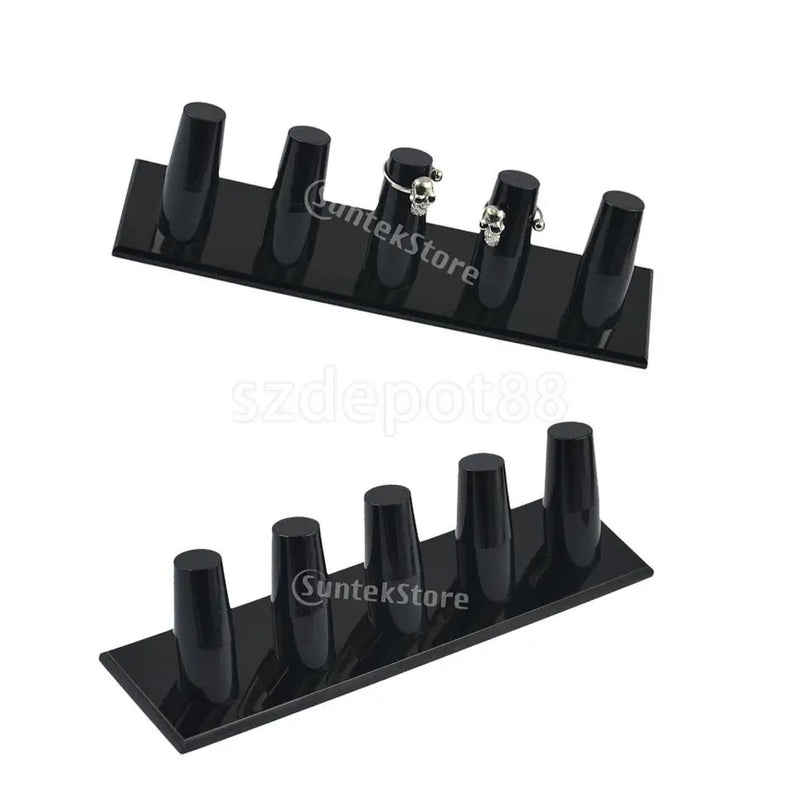 Acrylic Finger Ring Display Jewelry Holder Stand Showcase