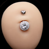 925 Sterling Silver Zircon Navel Piercing Belly Button Rings - Body Decorations