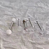 5 PCS Stainless Steel 14G Tongue Rings Barbell Glowe Tongue Barbell Jewelry