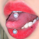 5 PCS Stainless Steel 14G Tongue Rings Barbell Glowe Tongue Barbell Jewelry