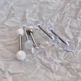 5 PCS Stainless Steel 14G Tongue Rings Barbell Glowe Tongue Barbell Jewelry