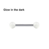 5 PCS Stainless Steel 14G Tongue Rings Barbell Glowe Tongue Barbell Jewelry