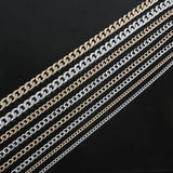 1-5m Rhodium/Gold/Aluminum Necklace Chains Bulk DIY Jewelry Making Materials