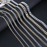 1-5m Rhodium/Gold/Aluminum Necklace Chains Bulk DIY Jewelry Making Materials