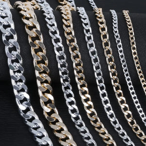 1-5m Rhodium/Gold/Aluminum Necklace Chains Bulk DIY Jewelry Making Materials