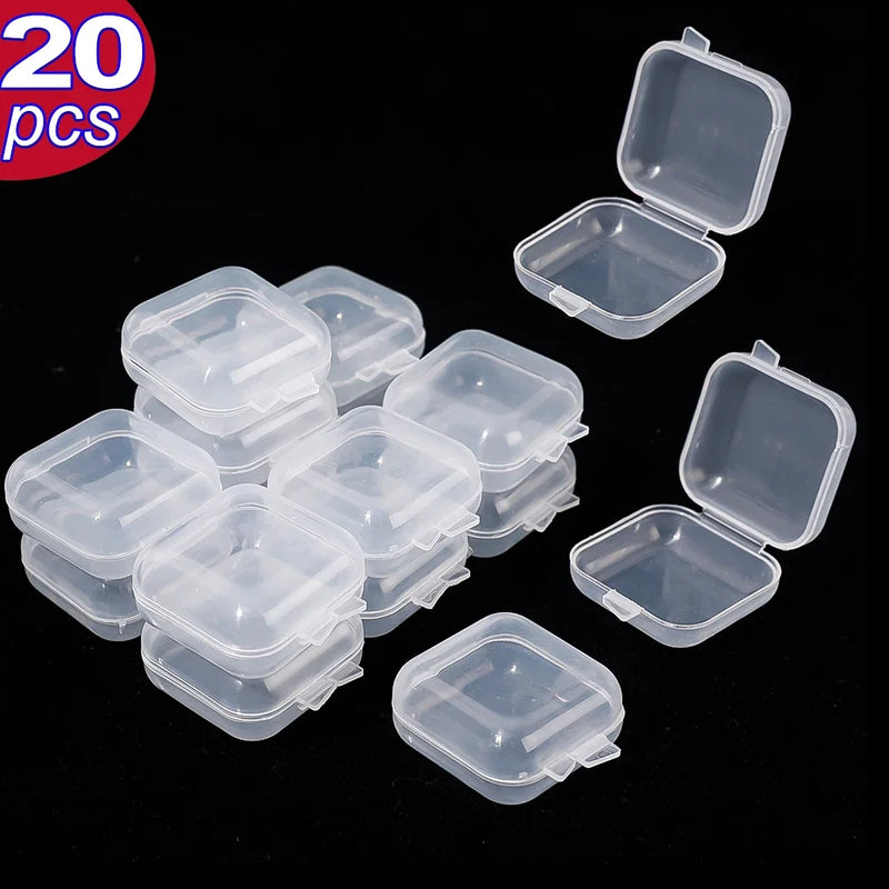 Mini Storage Box Transparent Square Plastic Box for Earrings Jewelry Packaging