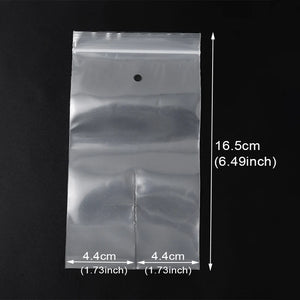1-50pcs Plastic Zip Bags Jewelry Chain Storage Transparent Poly Clear Bag