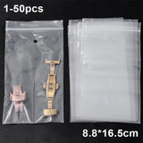50pcs Thicken Zip Bags for Jewelry Storage Clear Poly Reclosable Chain Strap