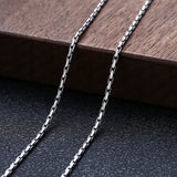 Real S925 Pure Silver Vajra Buckle Bamboo Necklace Men Women