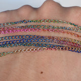 Rainbow 1.5mm Oval Link Chains for Jewelry Making DIY