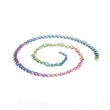 Rainbow 1.5mm Oval Link Chains for Jewelry Making DIY