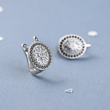 925 Silver Round CZ Earrings Spinel Hoop Women's Fine Jewelry
