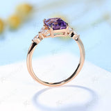 1.5ct Amethyst Topaz Gemstone Ring 925 Sterling Silver Women Jewelry