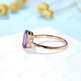 1.5ct Amethyst Topaz Gemstone Ring 925 Sterling Silver Women Jewelry