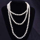 Glass Pearl Necklace Women's Knot Multi-Layer Sweater Chain