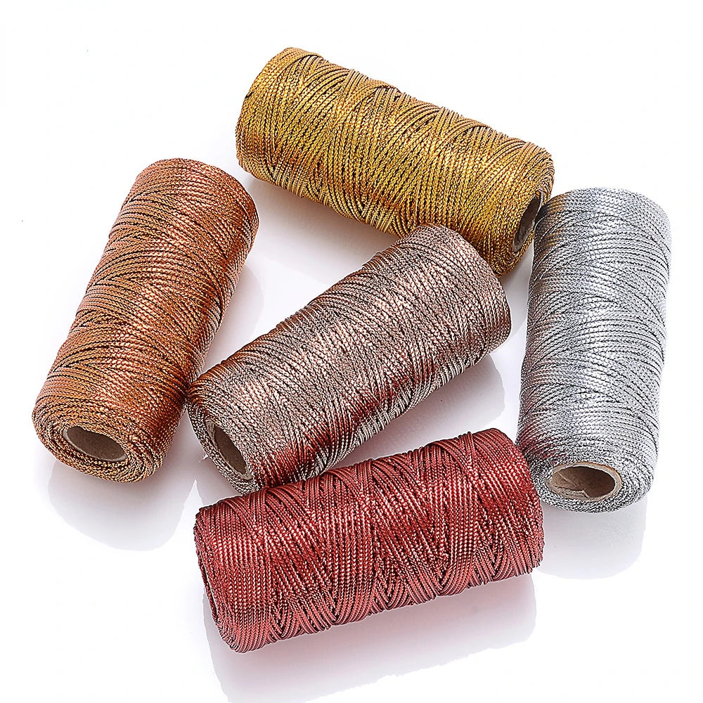 1.5mm 100M Silver Macrame Cord Non-Stretch Packing Rope DIY Gift Wrap Ornament