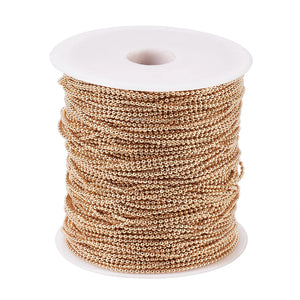 1.5mm Iron Ball Bead Chains 100m/roll 7 Colors for Jewelry Making
