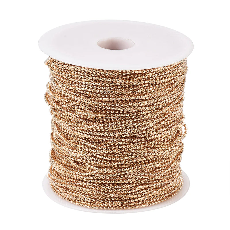 1.5mm Iron Ball Bead Chains 100m/roll 7 Colors for Jewelry Making
