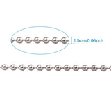 1.5mm Iron Ball Bead Chains 100m/roll 7 Colors for Jewelry Making