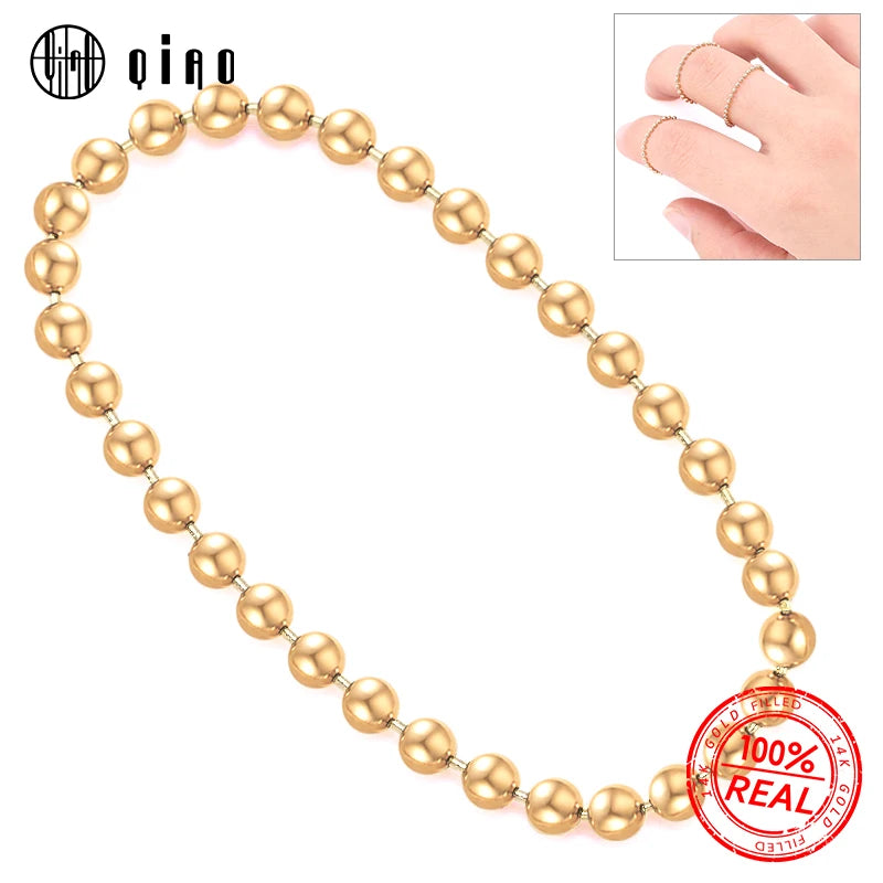 1.5mm 14K Filled Ball Ring Beaded Style Wedding Band Ring For Women Girls