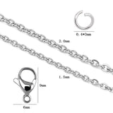 Stainless Steel Link Cable Chain 1.5mm/2.0mm with Clasps - D