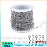 Stainless Steel Link Cable Chain 1.5mm/2.0mm with Clasps - D