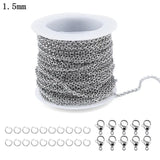 Stainless Steel Link Cable Chain 1.5mm/2.0mm with Clasps - D