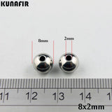 200pcs Stainless Steel Beads 8mm Smooth Ball DIY Jewelry Parts 1.5-3.5mm Hole