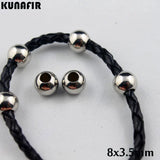 200pcs Stainless Steel Beads 8mm Smooth Ball DIY Jewelry Parts 1.5-3.5mm Hole