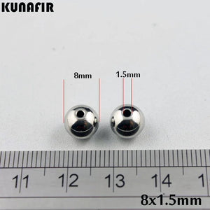200pcs Stainless Steel Beads 8mm Smooth Ball DIY Jewelry Parts 1.5-3.5mm Hole