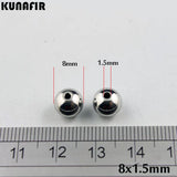 200pcs Stainless Steel Beads 8mm Smooth Ball DIY Jewelry Parts 1.5-3.5mm Hole