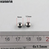 200pcs Stainless Steel Smooth Beads 6mm Hole 1.5mm-3mm Jewelry DIY Parts ZSP034