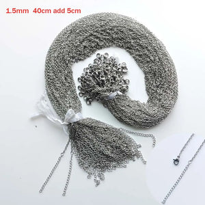 1.5mm 2mm Stainless Steel Link Chain Necklaces 100pcs