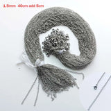 1.5mm 2mm Stainless Steel Link Chain Necklaces 100pcs