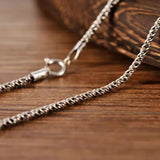 1.5mm Silver Weave Chain Necklace Women S925 Sterling Silver Pendant