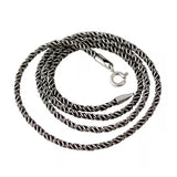 1.5mm Silver Weave Chain Necklace Women S925 Sterling Silver Pendant