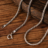 1.5mm Silver Weave Chain Necklace Women S925 Sterling Silver Pendant